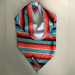 Frenchie Striped Cooling Bandana - orange , Blue, Black